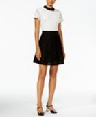 Maison Jules Lace Colorblocked Fit & Flare Dress, Only At Macy's