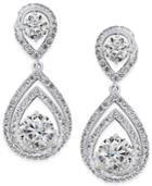 Danori Silver-tone Nested Crystal Drop Earrings