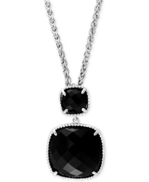 Effy Black Onyx (14-4/5 Ct. T.w.) Pendant Necklace In Sterling Silver