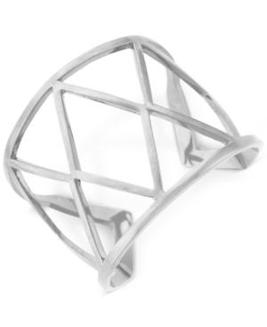 Vince Camuto Silver-tone Geometric Openwork Cuff Bracelet