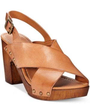 Kenneth Cole Reaction Log Cabin Slingback Platform Sandals Women's Shoes