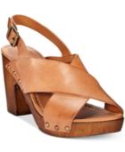 Kenneth Cole Reaction Log Cabin Slingback Platform Sandals Women's Shoes