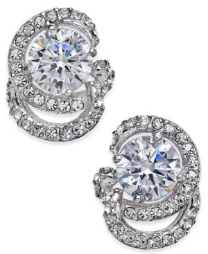 Danori Silver-tone Pave Crystal Flow Stud Earrings, Only At Macy's