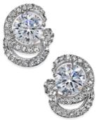 Danori Silver-tone Pave Crystal Flow Stud Earrings, Only At Macy's