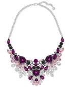 Swarovski Silver-tone Purple Crystal Drama Necklace