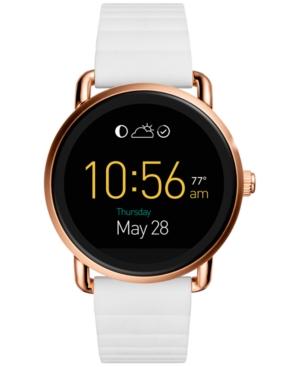 Fossil Q Women's Wander Touchscreen White Silicone Strap Hybrid Smart Watch 45mm Ftw2114