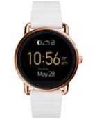 Fossil Q Women's Wander Touchscreen White Silicone Strap Hybrid Smart Watch 45mm Ftw2114