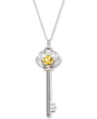 Citrine (3/8 Ct. T.w.) & Diamond Accent Key 18 Pendant Necklace In Sterling Silver & 10k Gold