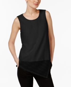 Calvin Klein Asymmetrical Striped Top