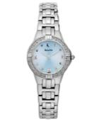 Bulova Watch, Women's Diamond Accent Stainless Steel Bracelet 32mm 96r172