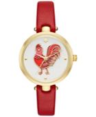 Kate Spade New York Women's Holland Red Leather Strap Watch 34mm Ksw1232