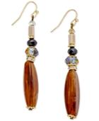 Inc International Concepts Gold-tone Brown Lucite Drop Earrings, Only At Macy's