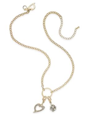 Thalia Sodi Gold-tone Crystal Clip-on Charm Necklace, Only At Macy's