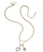 Thalia Sodi Gold-tone Crystal Clip-on Charm Necklace, Only At Macy's