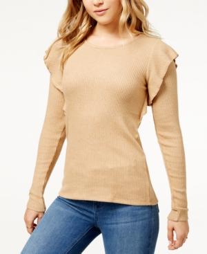 Lucky Brand Ribbed Ruffle Top
