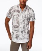 William Rast Men's Leaf-print Cotton Shirt