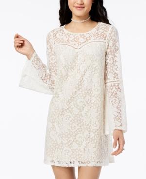 Speechless Juniors' Lace Bell-sleeved Shift Dress