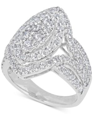 Diamond Cluster Ring (2-1/2 Ct. T.w.) In 14k White Gold