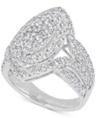 Diamond Cluster Ring (2-1/2 Ct. T.w.) In 14k White Gold