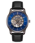 Kenneth Cole New York Men's Automatic Black Leather Strap Watch 45mm