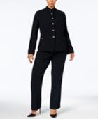 Tahari Asl Plus Size Embellished-button Pantsuit