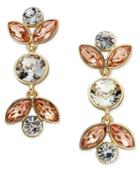 Charter Club Gold-tone Peach & Clear Crystal Drop Earrings, Only At Macy's