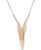 Guess Gold-tone Crystal & Chain Fringe Lariat Necklace