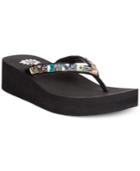 Yellow Box Sabbi Jeweled Wedge Thong Sandals Women's Shoes