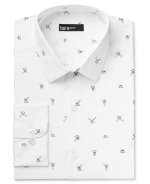Bar Iii Men's Slim-fit Bow Tie Print Dress Shirt, Only At Macy's