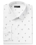Bar Iii Men's Slim-fit Bow Tie Print Dress Shirt, Only At Macy's
