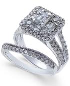 Diamond Square Cluster Bridal Set (2-1/4 Ct. T.w.) In 14k White Gold