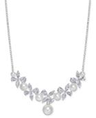 Danori Silver-tone Imitation Pearl & Crystal Pave Statement Necklace 16 + 2 Extender, Created For Macy's