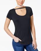 Almost Famous Juniors' Soft Scoop-neck T-shirt