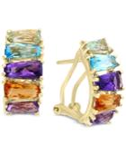 Mosaic By Effy Multi-gemstone (5-1/2 Ct. T.w.) & Diamond Accent Hoop Earrings 14k Gold