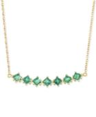 Rare Featuring Gemfields Certified Emerald Linear Bar Statement Necklace (1 Ct. T.w.) In 14k Gold, Created For Macy's
