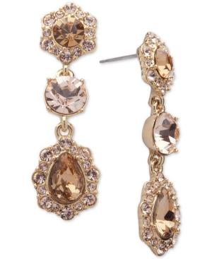 Givenchy Crystal And Pave Triple Drop Earrings