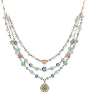 Lonna & Lilly Gold-tone Beaded Multi-layer Pendant Necklace, 16 + 3 Extender