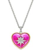 Diamond Heart Star Pendant Necklace (1/8 Ct. T.w.) In 14k Gold-plated Sterling Silver