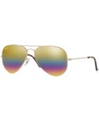 Ray-ban Original Aviator Rainbow Mirrored Sunglasses, Rb3025 58