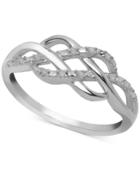 Diamond Open Weave Ring (1/10 Ct. T.w.) In Sterling Silver