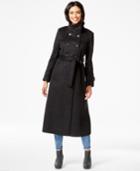 Dkny Petite Double-breasted Maxi Trench Coat