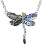 Carolyn Pollack Multi-stone (8-5/8 Ct. T.w.) Dragonfly 19 Pendant Necklace In Sterling Silver