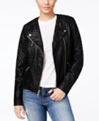 Guess Geonna Quilted Faux-leather Moto Jacket