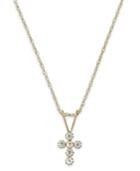 Children's Cubic Zirconia Cross Pendant Necklace In 14k Gold