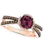 Le Vian Raspberry Rhodolite (1-1/10 Ct. T.w.) & Diamond (3/8 Ct. T.w.) Ring In 14k Rose Gold