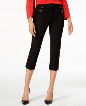 Alfani Bi-stretch Zip-detail Capri Pants, Created For Macy's