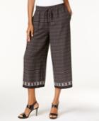 Vince Camuto Printed Cropped Wide-leg Pants