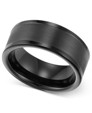 Triton Men's Ring, 8mm Black Tungsten Wedding Band
