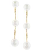Effy Cultured Freshwater Pearl Triple Drop Earrings In 14k Yellow, White Or Rose Gold (5mm)
