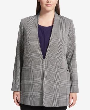 Calvin Klein Plus Size Glen Plaid Jacket